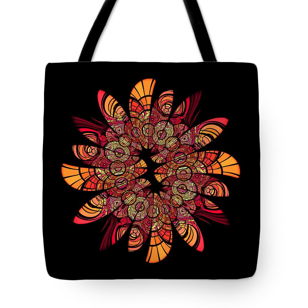 Abstract Tote Bag featuring the digital art Autumn Wreath by Judi Suni Hall