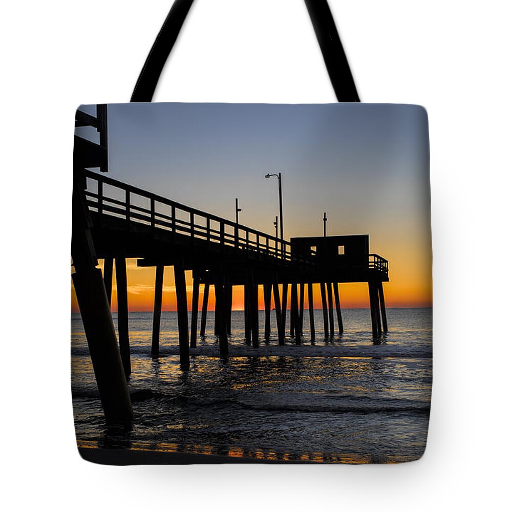 Sunrise Tote Bag featuring the photograph Avalon Pier by David Kay