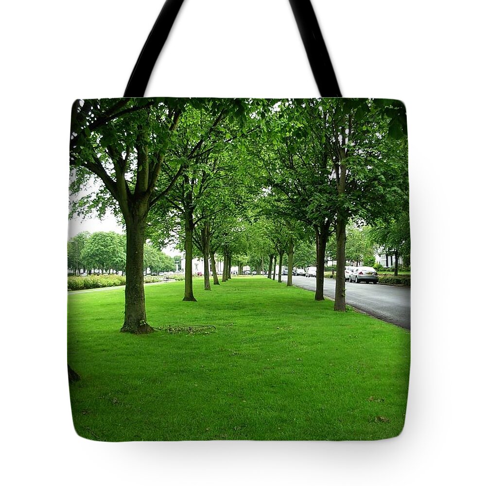 Trees Tote Bag featuring the photograph Avenue of Trees at Port Sunlight by Joan-Violet Stretch