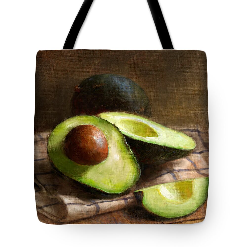 Avocado Tote Bag featuring the painting Avocados by Robert Papp