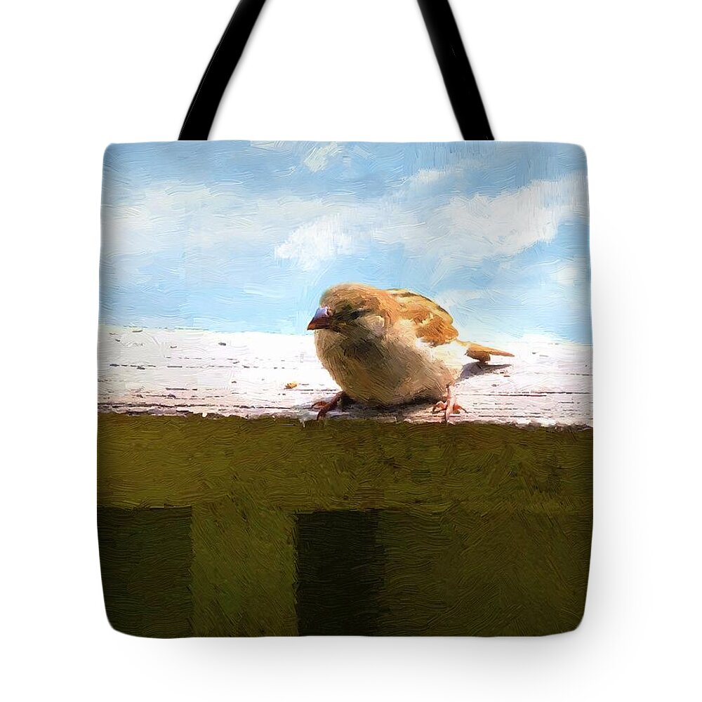 Bird Tote Bag featuring the painting Aw Shucks by RC DeWinter
