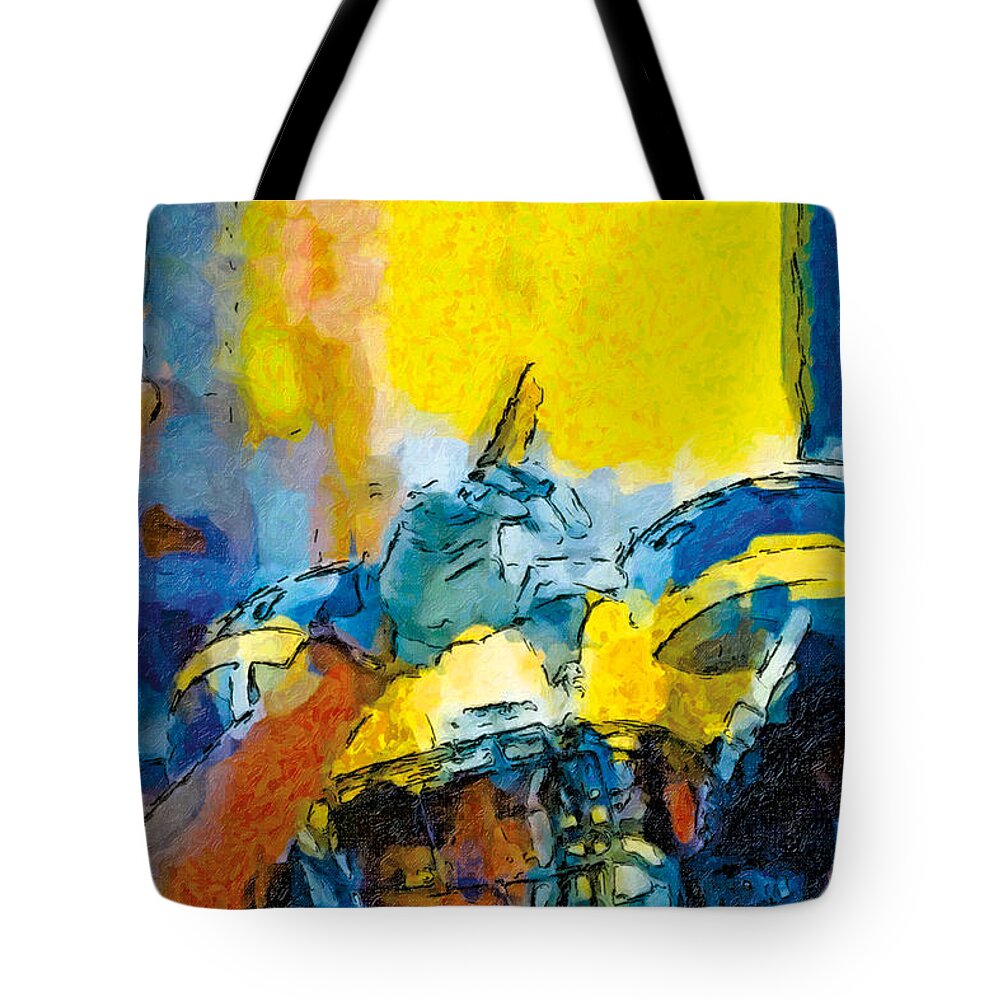 University Of Michigan Tote Bag featuring the painting Always Number One by John Farr