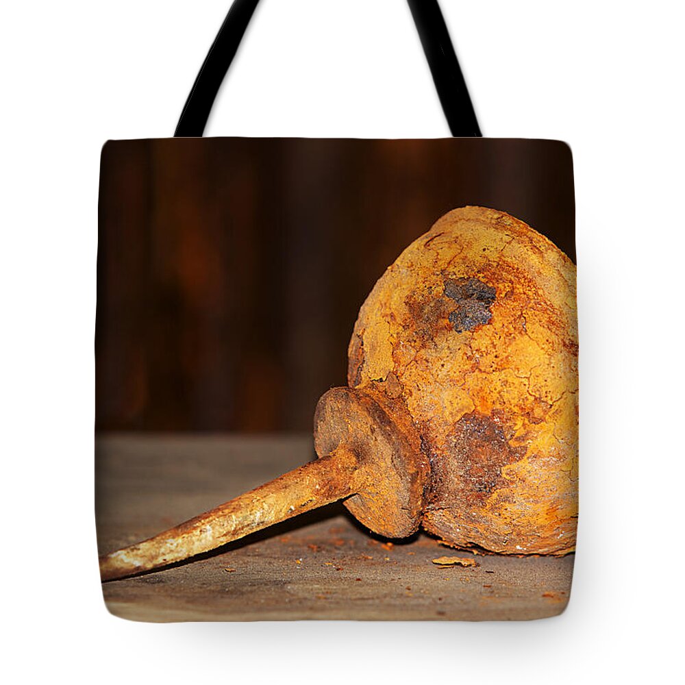 Oil Can Tote Bag featuring the photograph Awesome Rust by Phyllis Denton