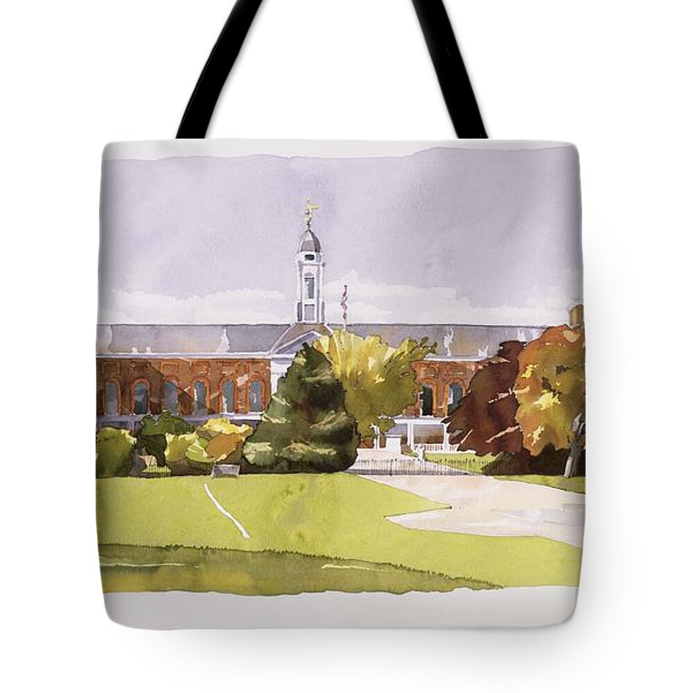 Exterior Tote Bag featuring the painting The Royal Hospital Chelsea by Annabel Wilson