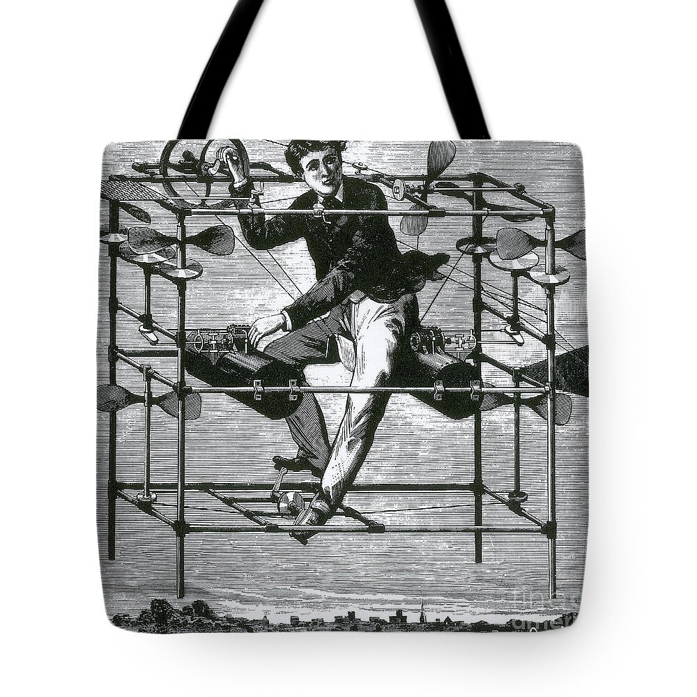 Science Tote Bag featuring the photograph Ayres New Aerial Machine, 1885 by Science Source