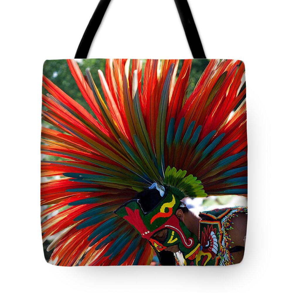 Aztecan Tote Bag featuring the photograph Aztecan Ceremony 3 by Gwyn Newcombe