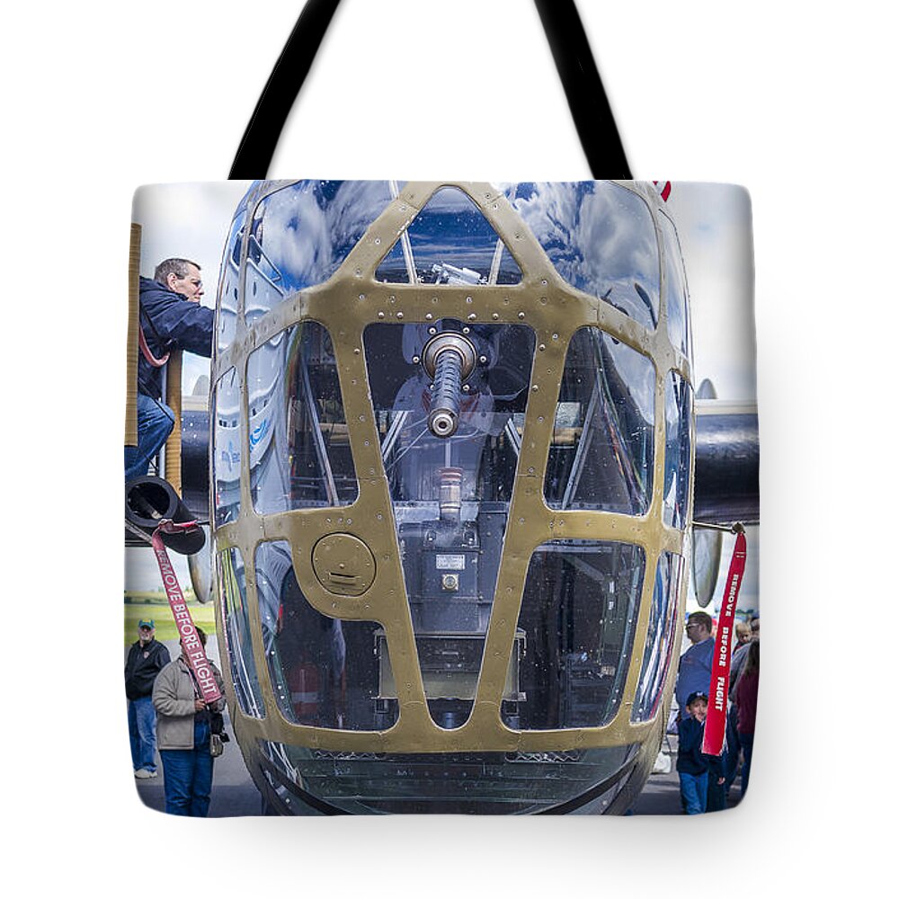 Plane Tote Bag featuring the photograph B24 Liberator by Steven Ralser