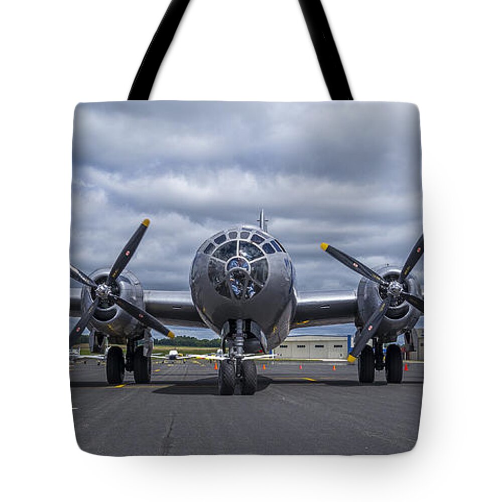 Plane Tote Bag featuring the photograph B29 superfortress by Steven Ralser