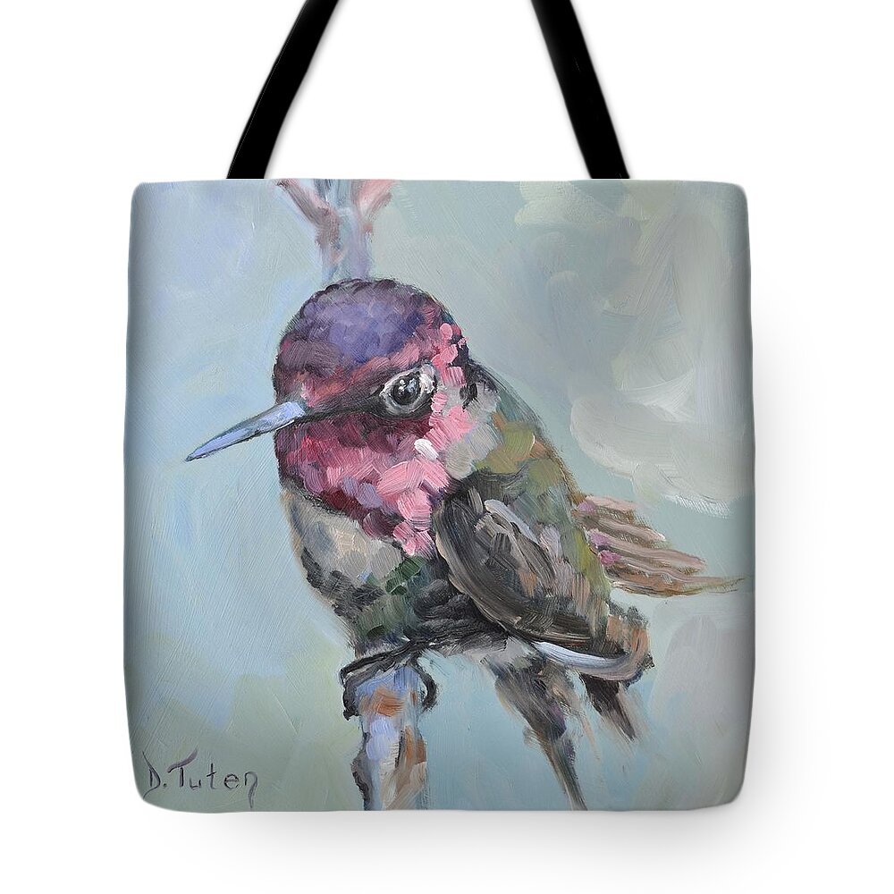 Baby Ruby Tote Bag featuring the painting Baby Ruby by Donna Tuten