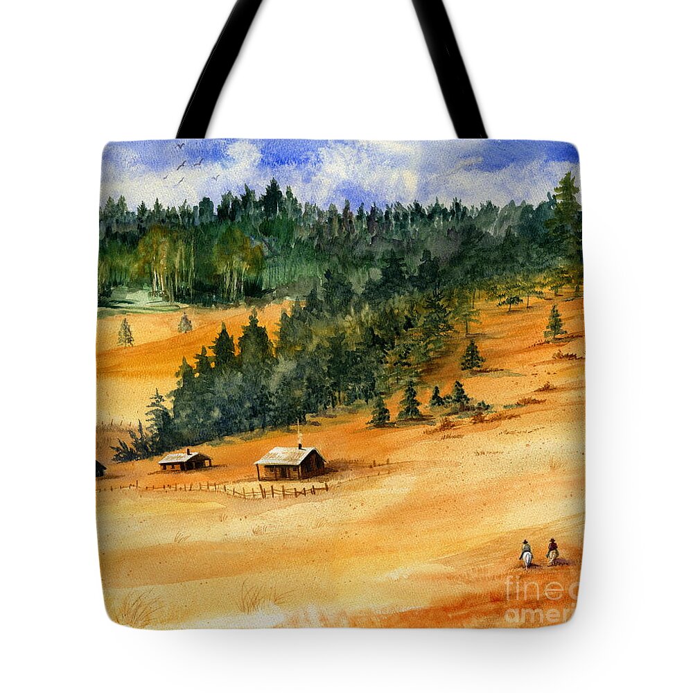 Western Landscape Tote Bag featuring the painting Back Home by Marilyn Smith