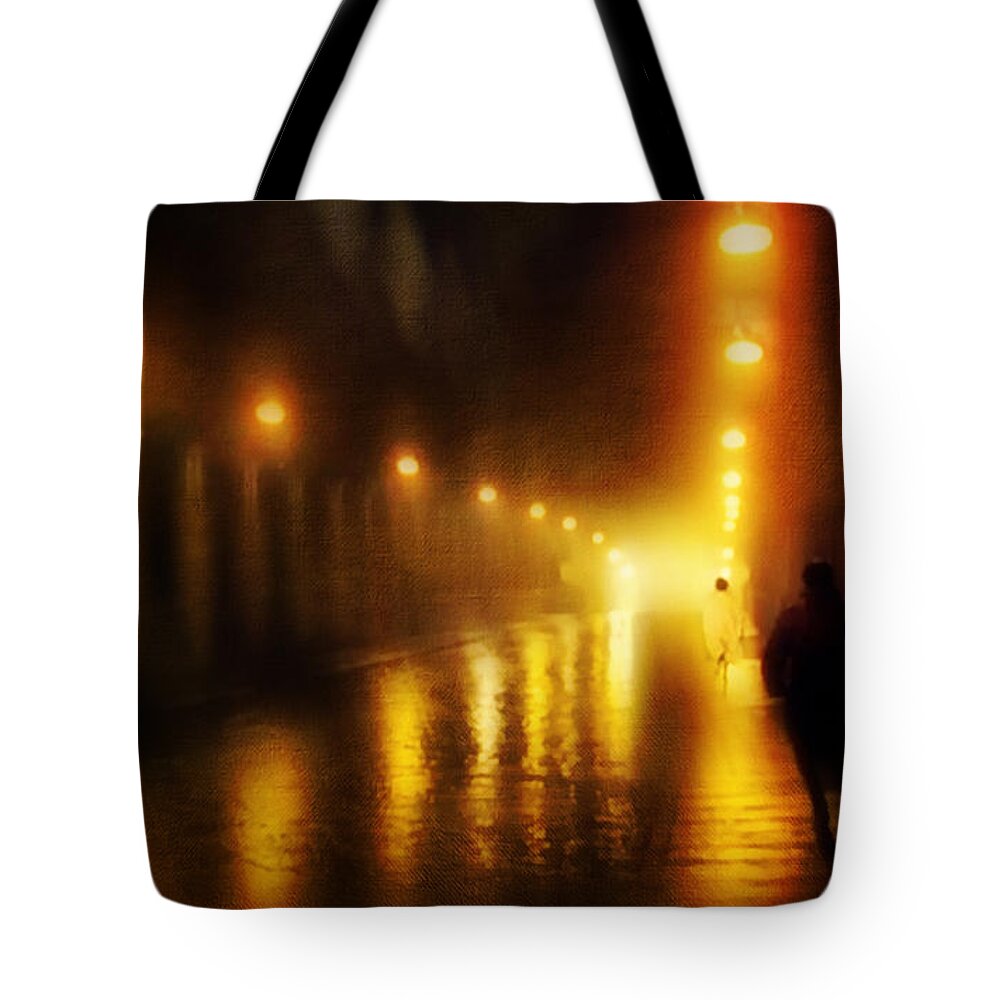 Town Tote Bag featuring the photograph Back to the Past. Alley of Light by Jenny Rainbow