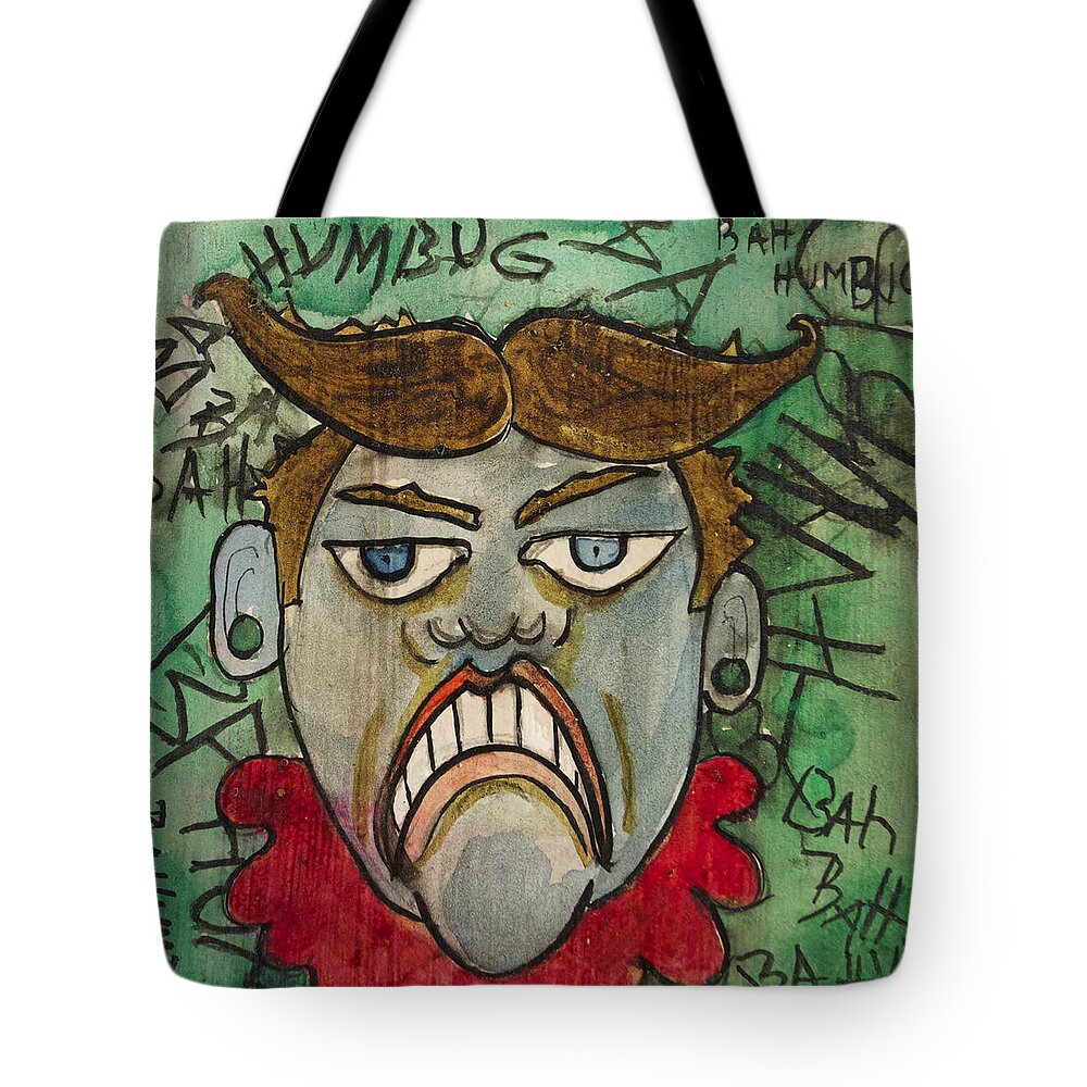 Tillie Tote Bag featuring the painting BahHumbug Tillie by Patricia Arroyo