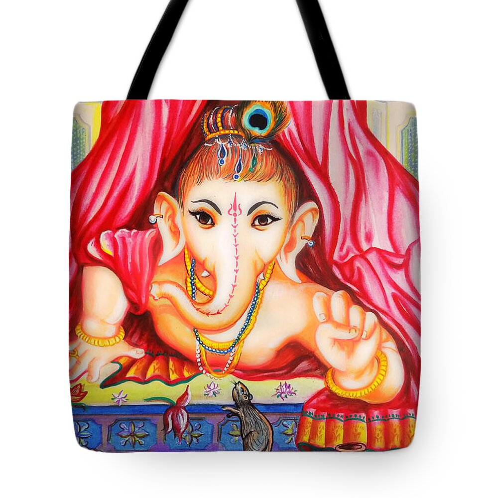 Bal Ganesha/ Ganapathy Tote Bag by Asp Arts - Pixels