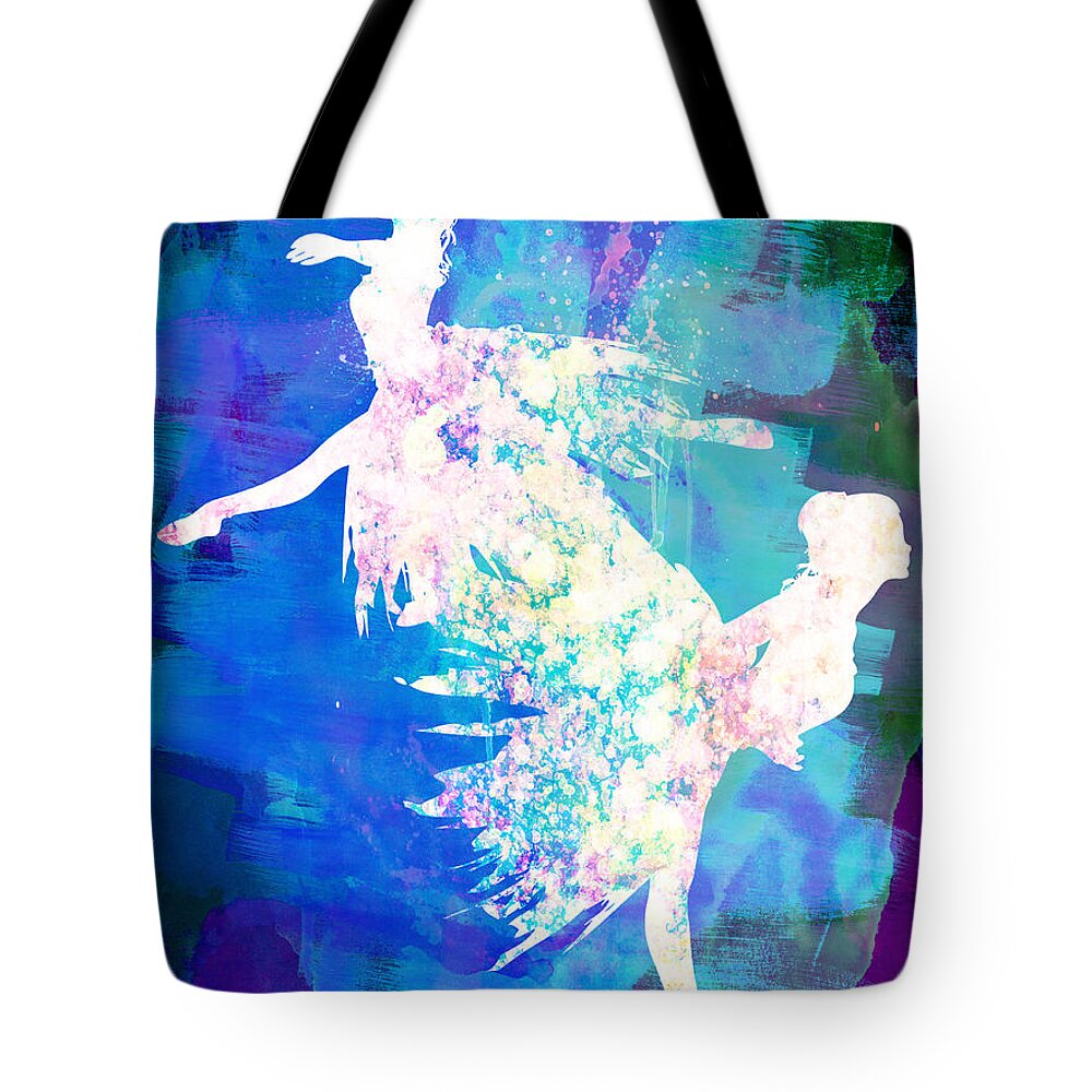 Ballet Tote Bag featuring the painting Ballet Watercolor 2 by Naxart Studio