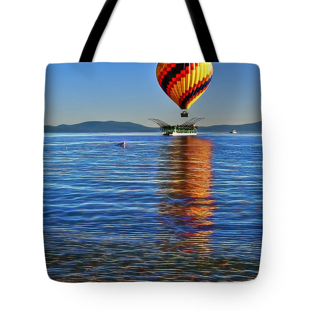 Adventure Tote Bag featuring the photograph Ballon Launcher by Maria Coulson