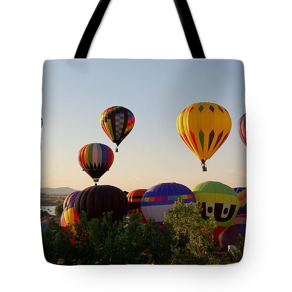 Hot Air Balloon Tote Bag featuring the photograph Balloon Festival by Christopher James