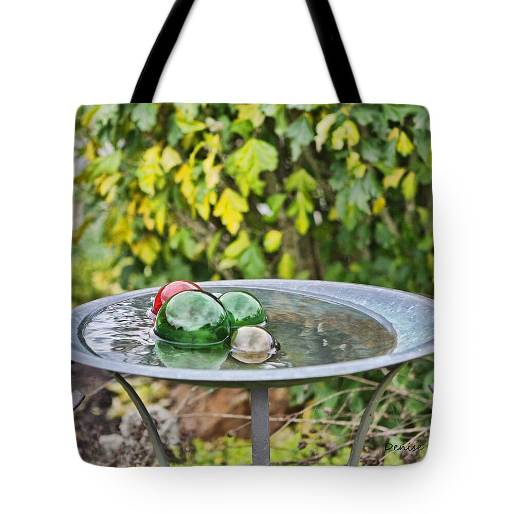 Green Tote Bag featuring the photograph Balls In Water by Denise Romano