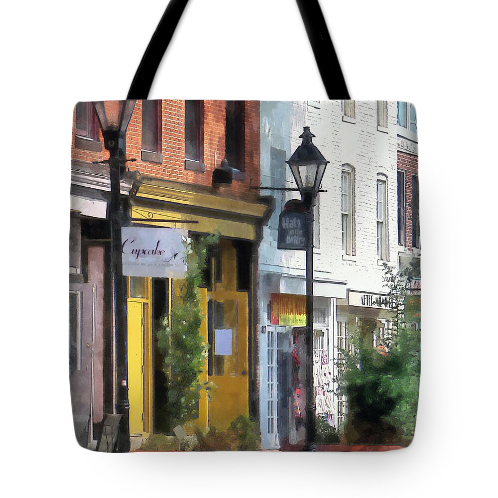 Fells Point Tote Bag featuring the photograph Baltimore - Quaint Fells Point Street by Susan Savad