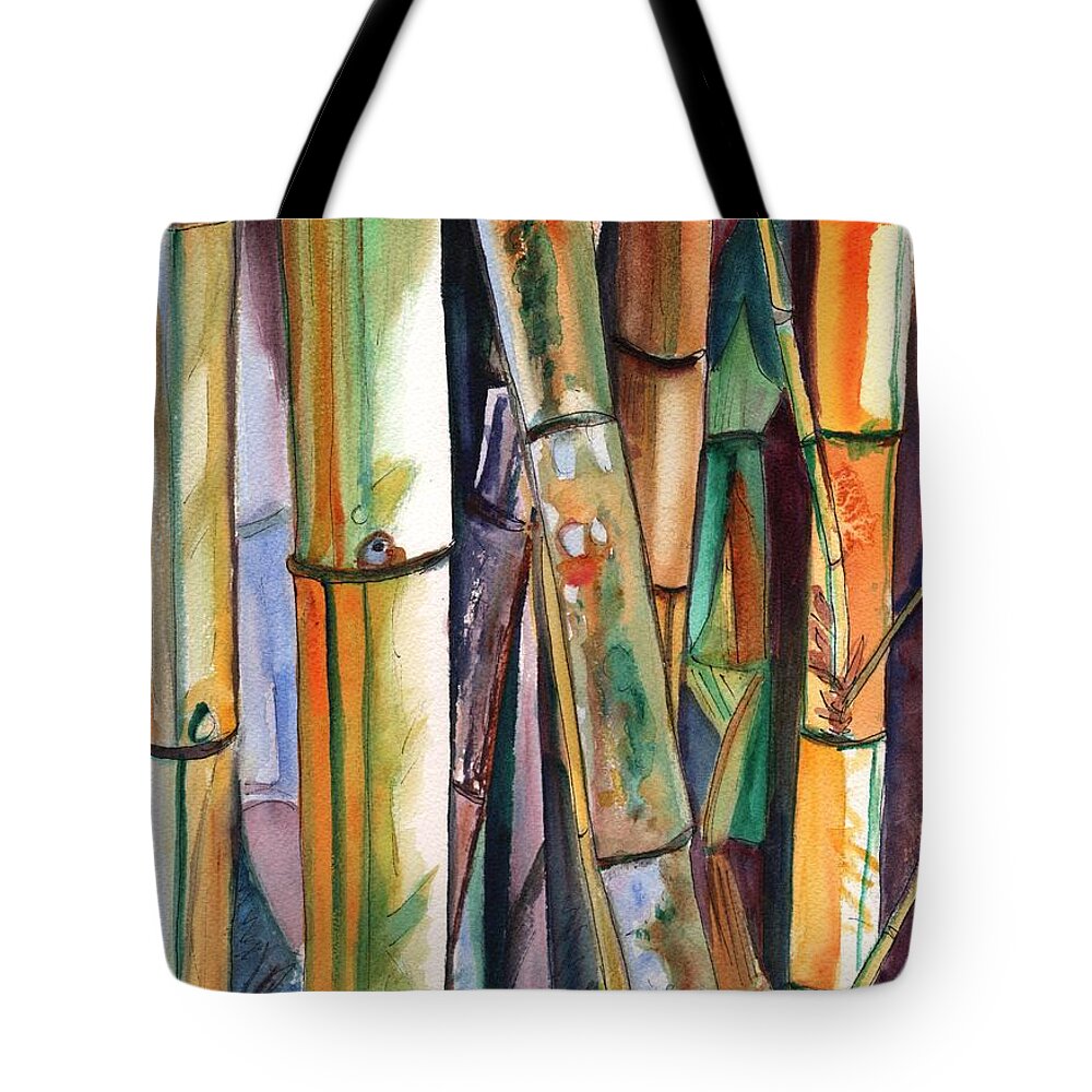 Bamboo Tote Bag featuring the painting Bamboo Garden by Marionette Taboniar