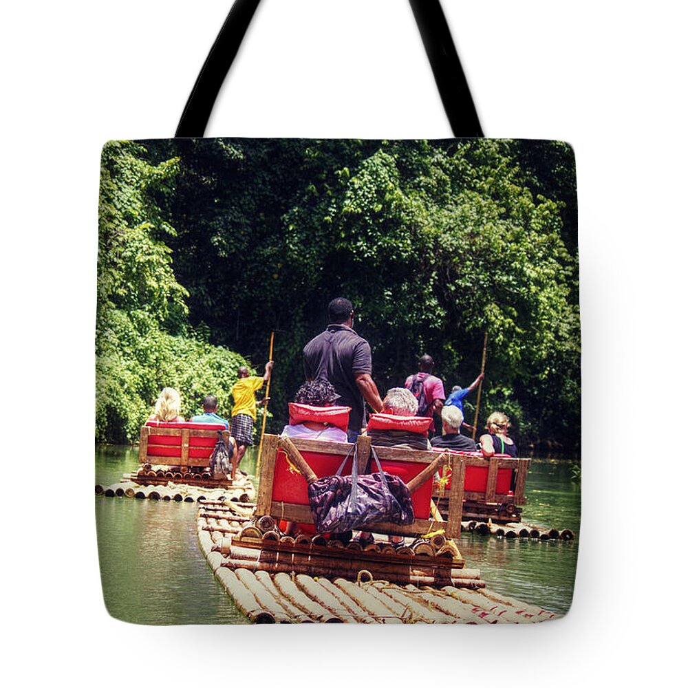 Rafting Tote Bag featuring the photograph Bamboo River Rafting by Melanie Lankford Photography