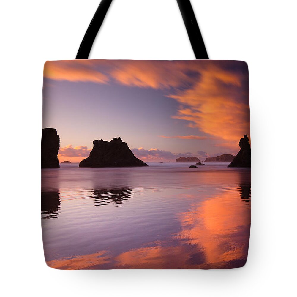 Bandon Tote Bag featuring the photograph Bands of Bandon by Darren White
