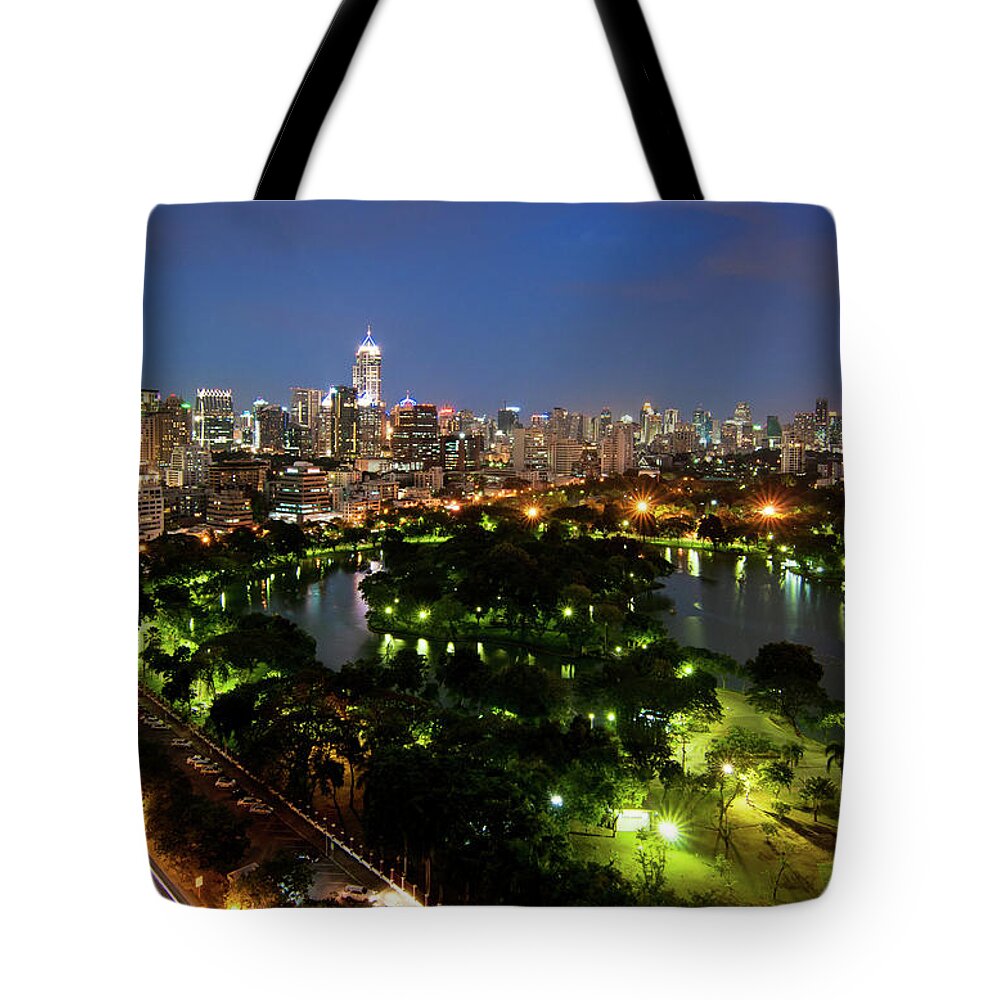 Outdoors Tote Bag featuring the photograph Bangkok City by Nutexzles
