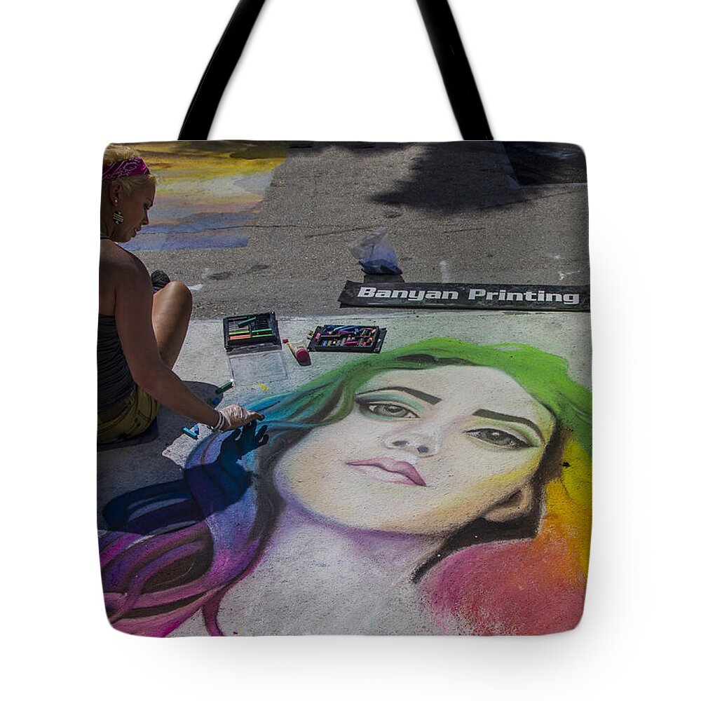 Festival Tote Bag featuring the photograph Banyon Printing by Debra and Dave Vanderlaan