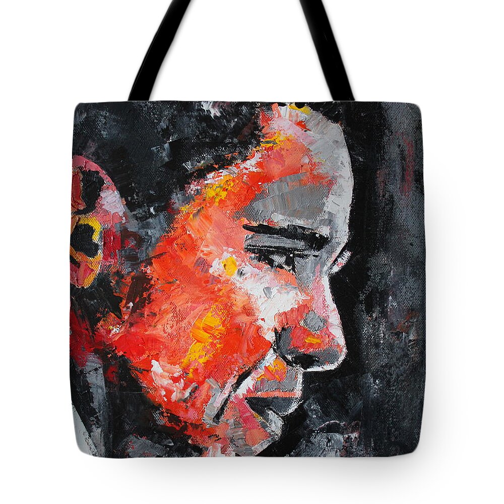 Barack Obama Tote Bag featuring the painting Barack Obama by Richard Day