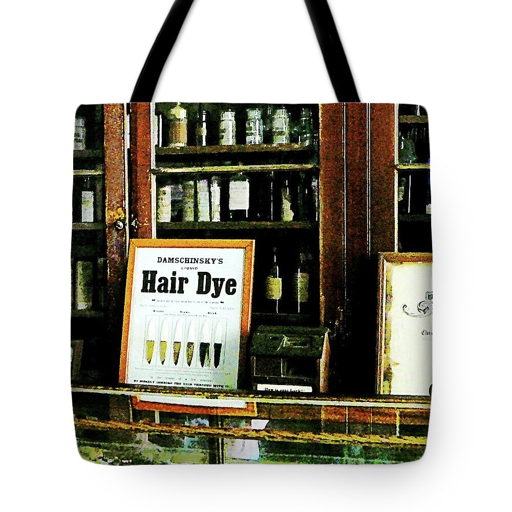 Hair Dye Tote Bag featuring the photograph Barber - Hair Dye by Susan Savad