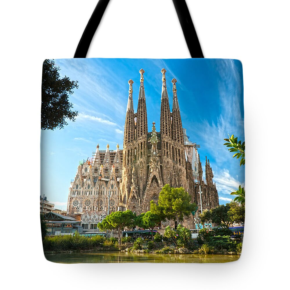 Architecture Tote Bag featuring the photograph Barcelona - La Sagrada Familia by Luciano Mortula