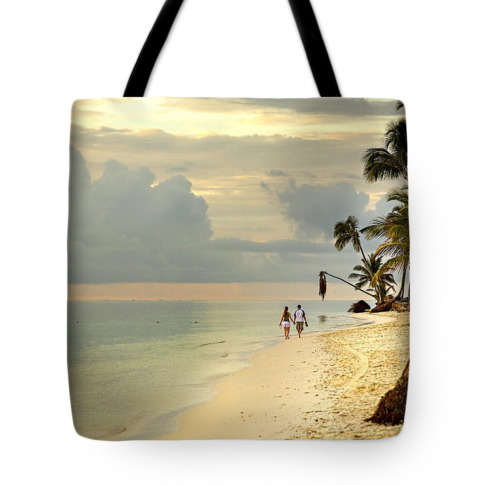 Beach Tote Bag featuring the photograph Barefoot on the Beach by Ian Good
