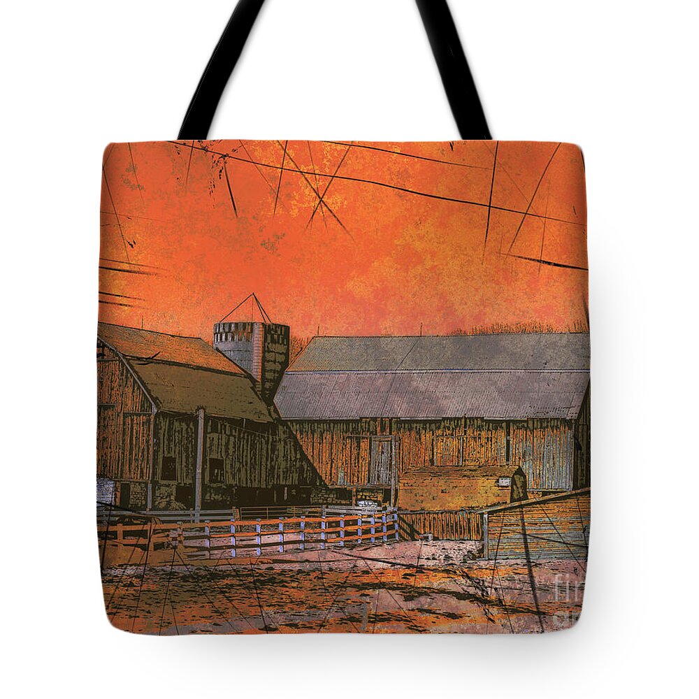 Barn Tote Bag featuring the photograph Barn at Sunset by Claire Bull