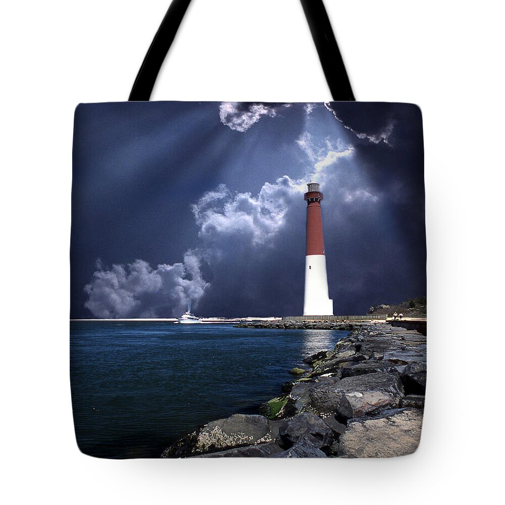 #faatoppicks Tote Bag featuring the photograph Barnegat Inlet Lighthouse Nj by Skip Willits