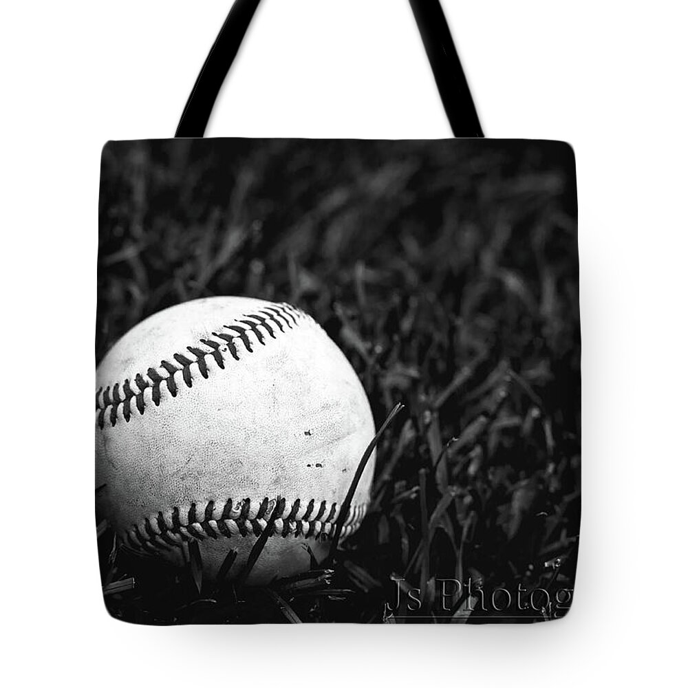 Grass Tote Bag featuring the photograph Baseball by Js Photography
