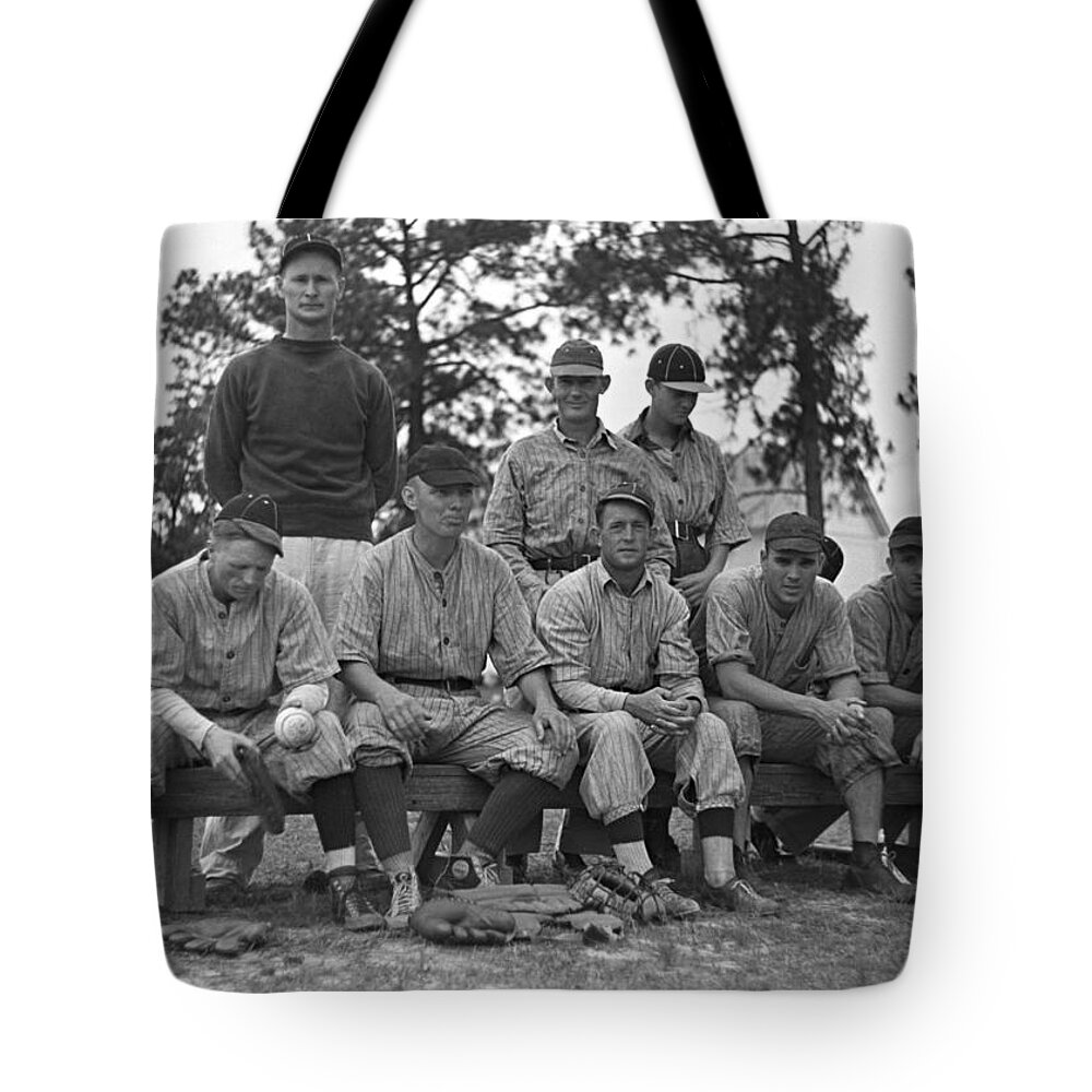 1938 Tote Bag featuring the photograph Baseball Team, 1938 by Granger
