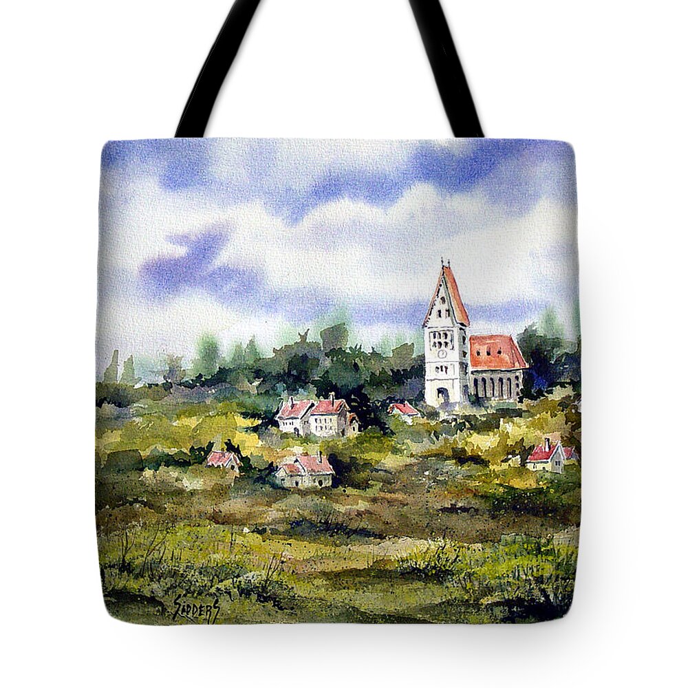 Germany Tote Bag featuring the painting Bavarian Village by Sam Sidders
