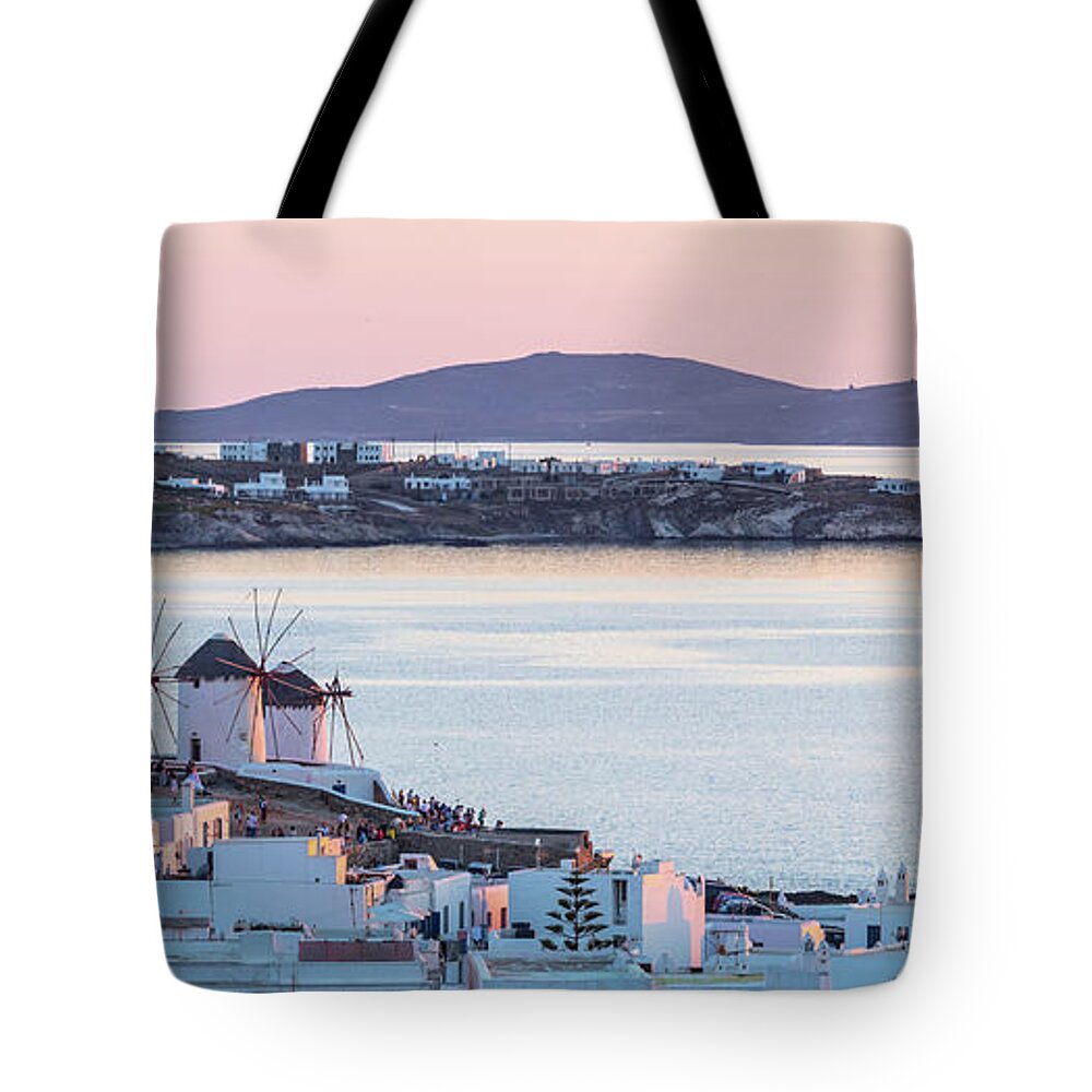 Scenics Tote Bag featuring the photograph Bay Of Mykonos, Greece by Deimagine