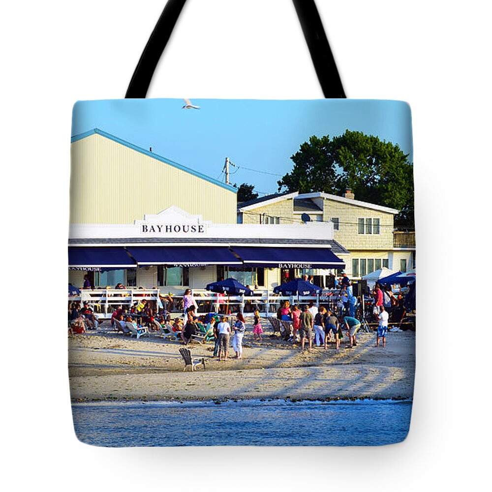 Bayhouse Tote Bag featuring the photograph Bayhouse Breezy Sunday Funday August 2012 by Maureen E Ritter