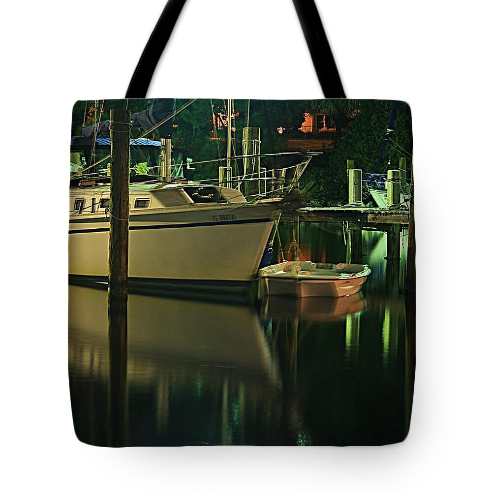 Sailboats Tote Bag featuring the photograph Bayou Reflect by Tammy Schneider