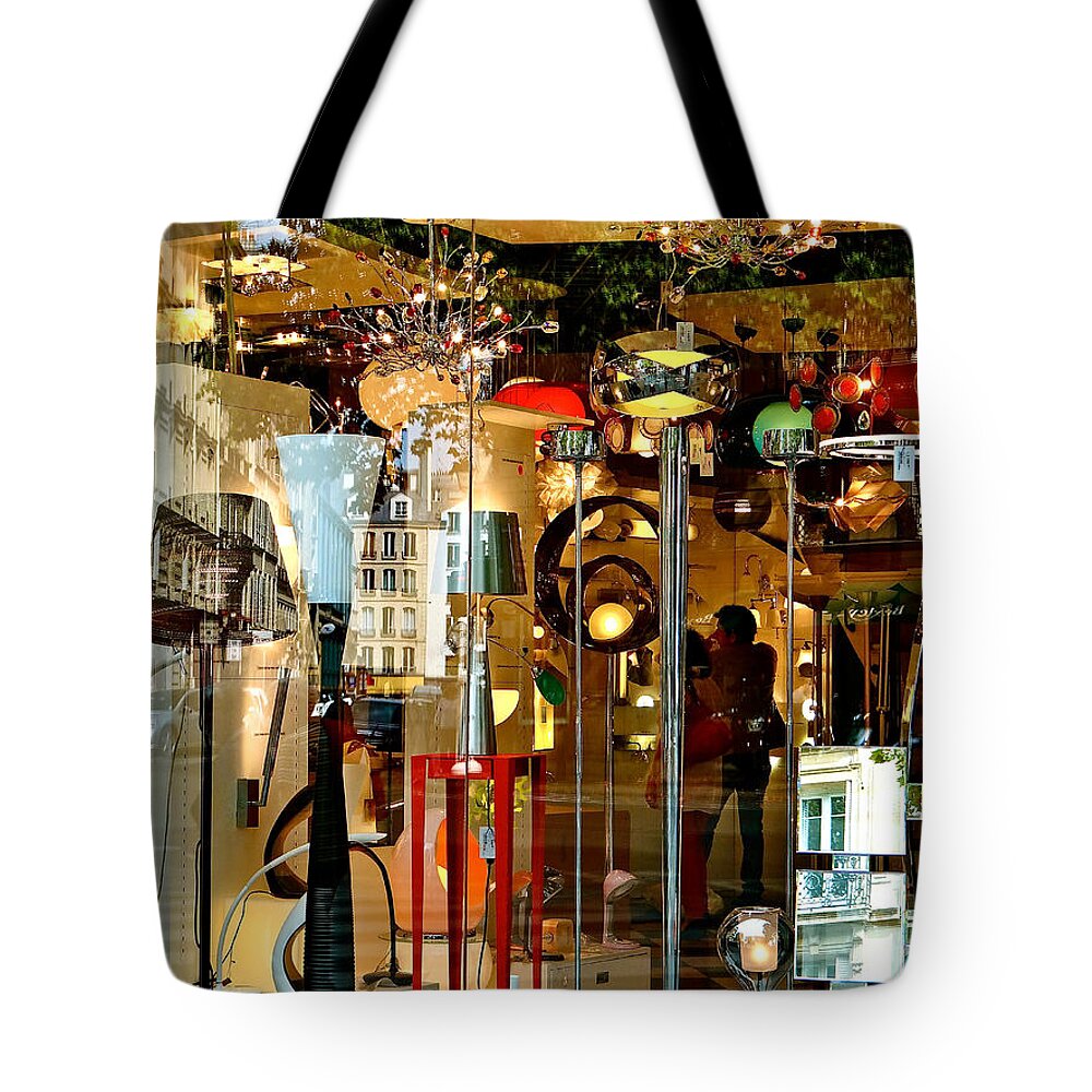 Paris Tote Bag featuring the photograph Bazar Reflections by Ira Shander