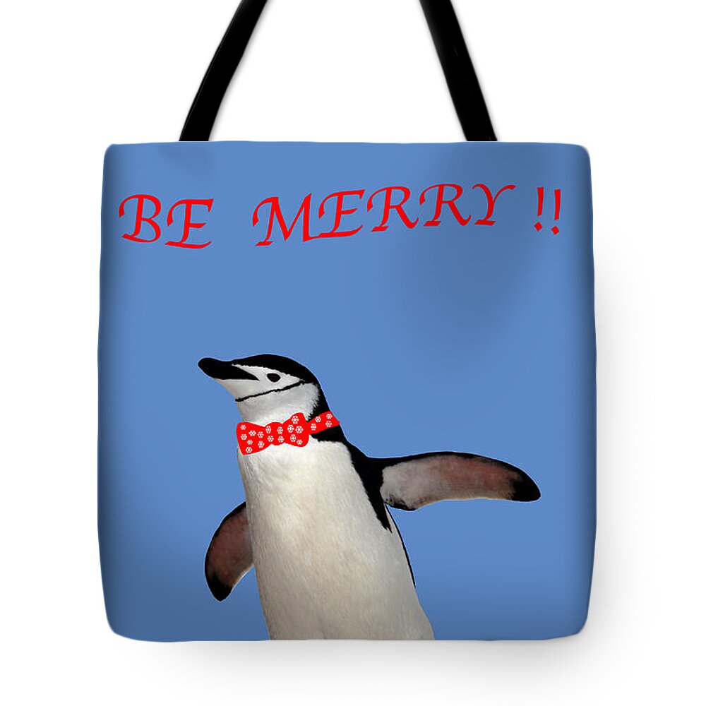 Christmas Card Tote Bag featuring the photograph Be Merry Xmas Card by Ginny Barklow