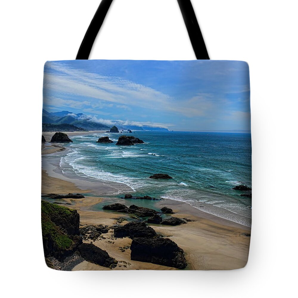 Pacific Northwest Beach At Ecola State Park Tote Bag featuring the photograph Beach at Ecola State Park by Dale Kauzlaric