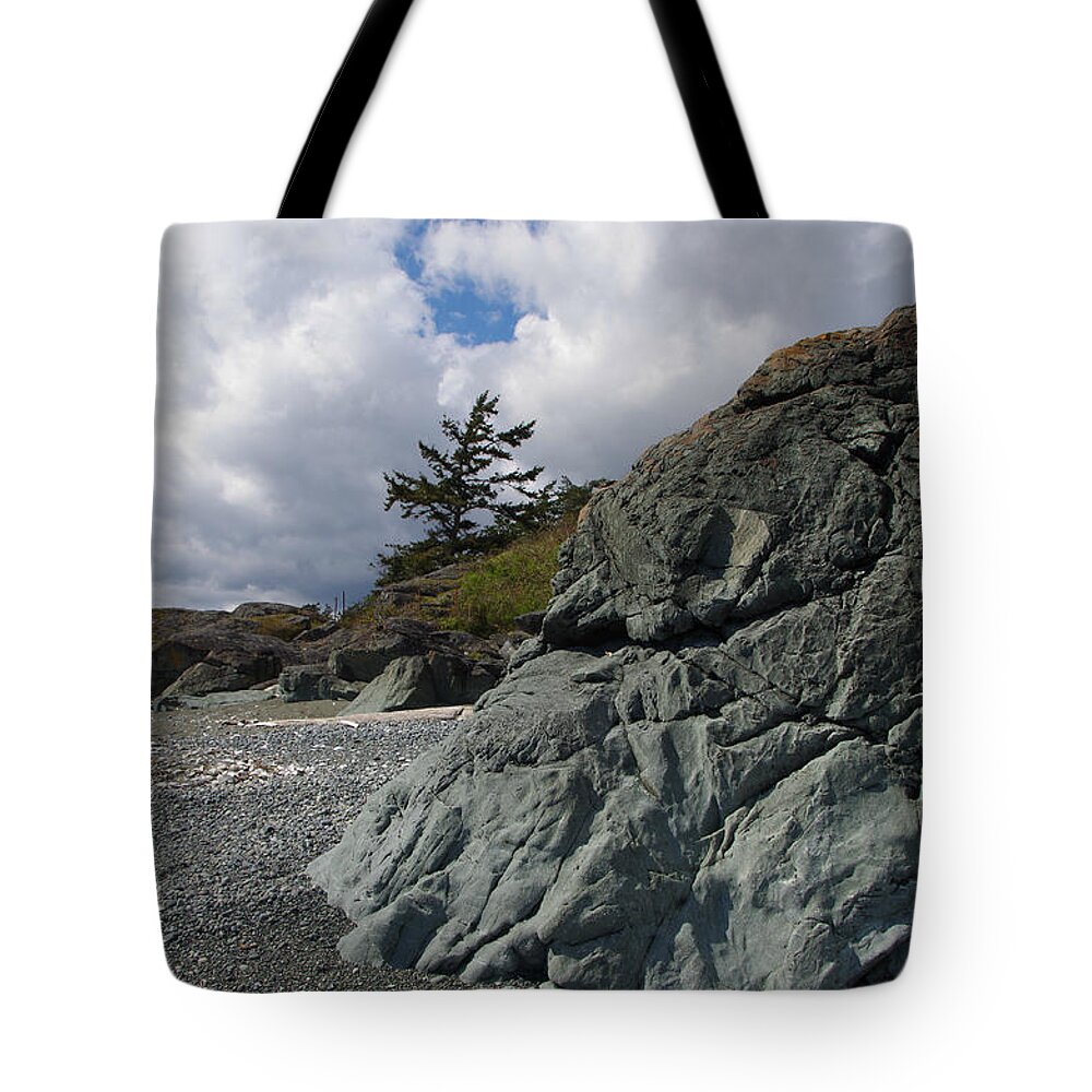Beach Tote Bag featuring the photograph Beach at Fort Rodd Hill by Marilyn Wilson