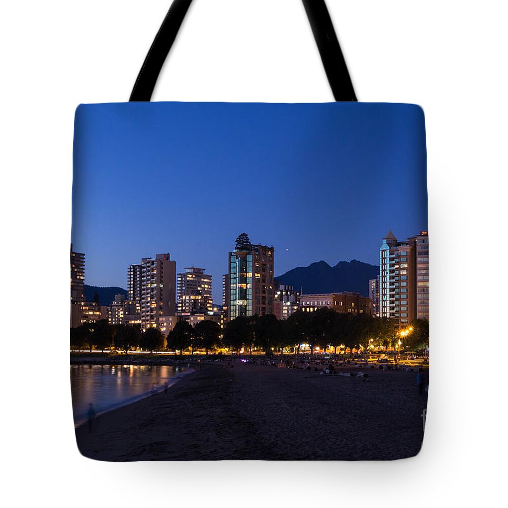 Beach Tote Bag featuring the photograph Vancouver Skyline by Brigitte Mueller