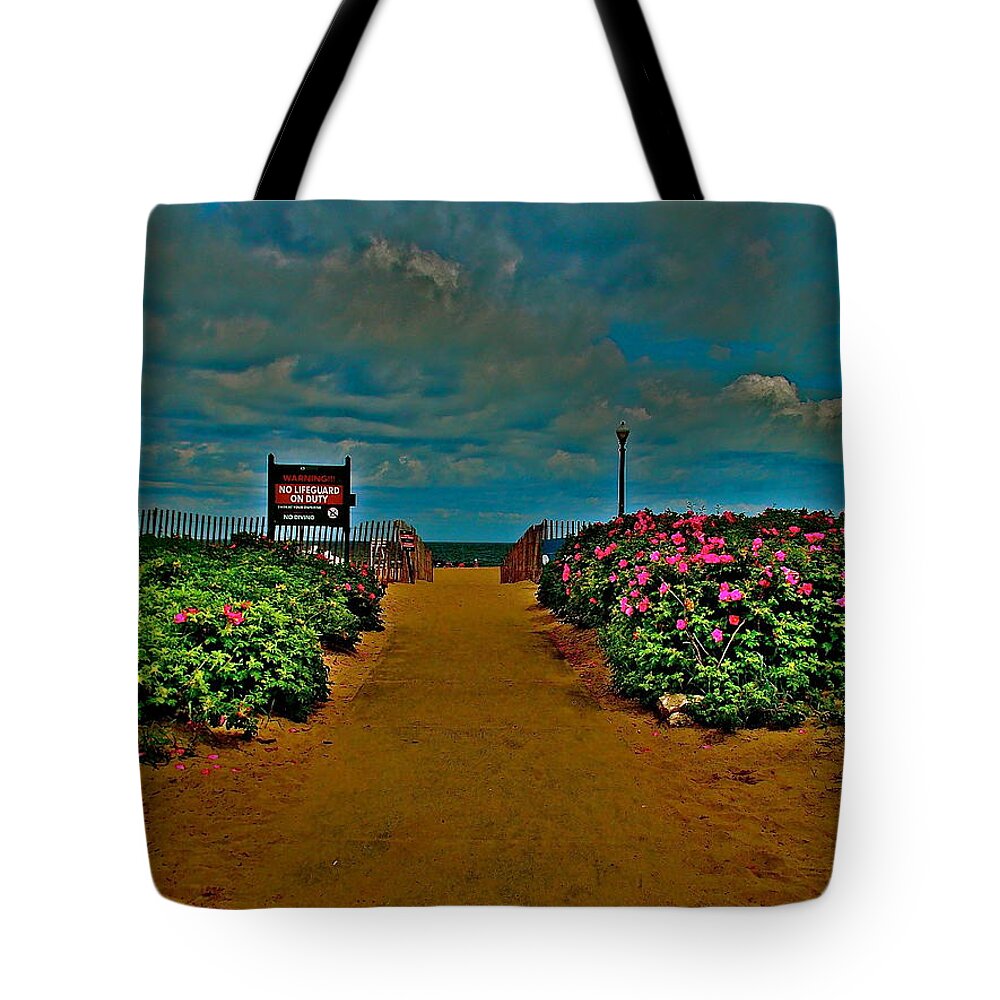 Landscape Tote Bag featuring the photograph Beach Flowers by Joe Burns