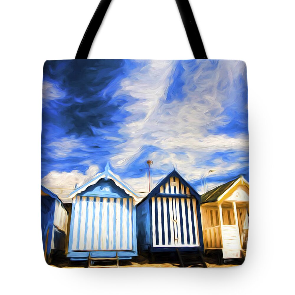 Beach Huts Tote Bag featuring the photograph Beach huts at Southend by Sheila Smart Fine Art Photography