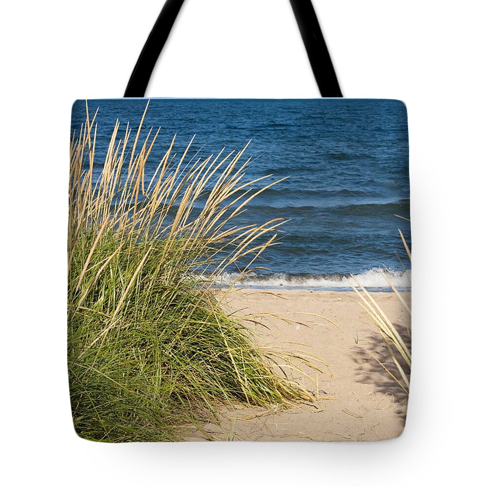 Beach Tote Bag featuring the photograph Beach Path by Barbara McMahon