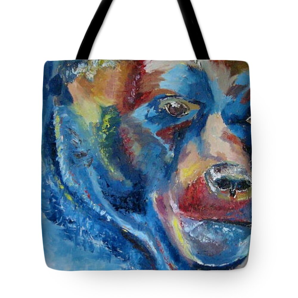 Wildlife Tote Bag featuring the painting Bear by Sunel De Lange