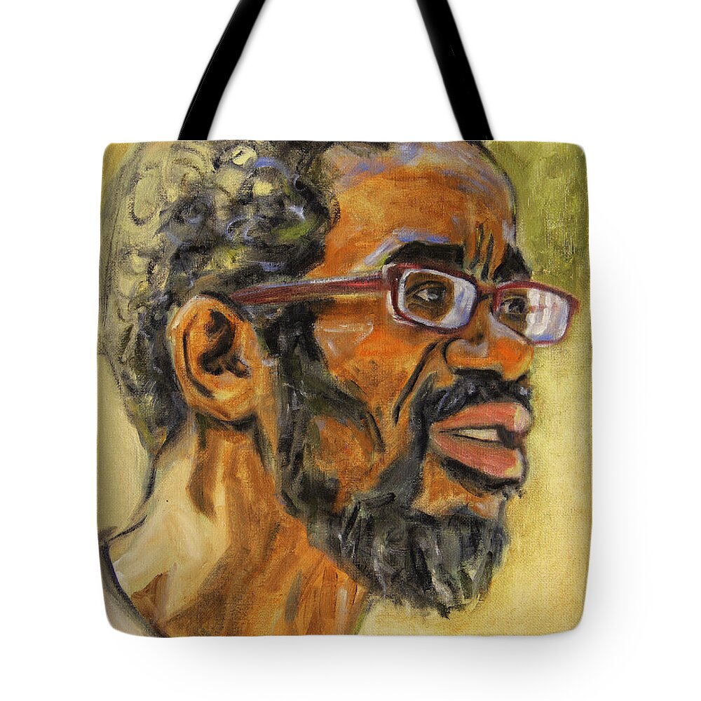 Beat Keeper Tote Bag featuring the painting Beat Keep II by Xueling Zou