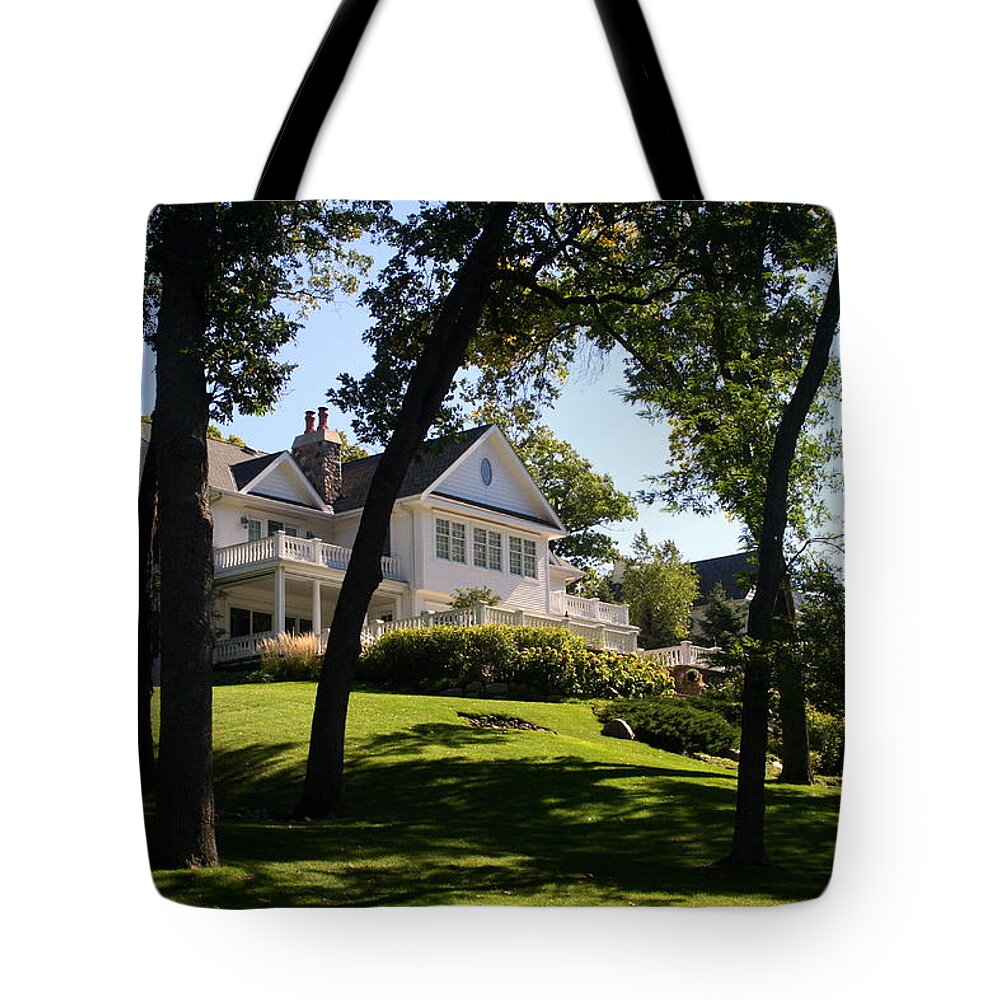 Hillside Home Tote Bag featuring the photograph Beautiful Hillside Home by Kay Novy